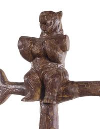 A Black Forest Style Patinated Metal Hall Tree