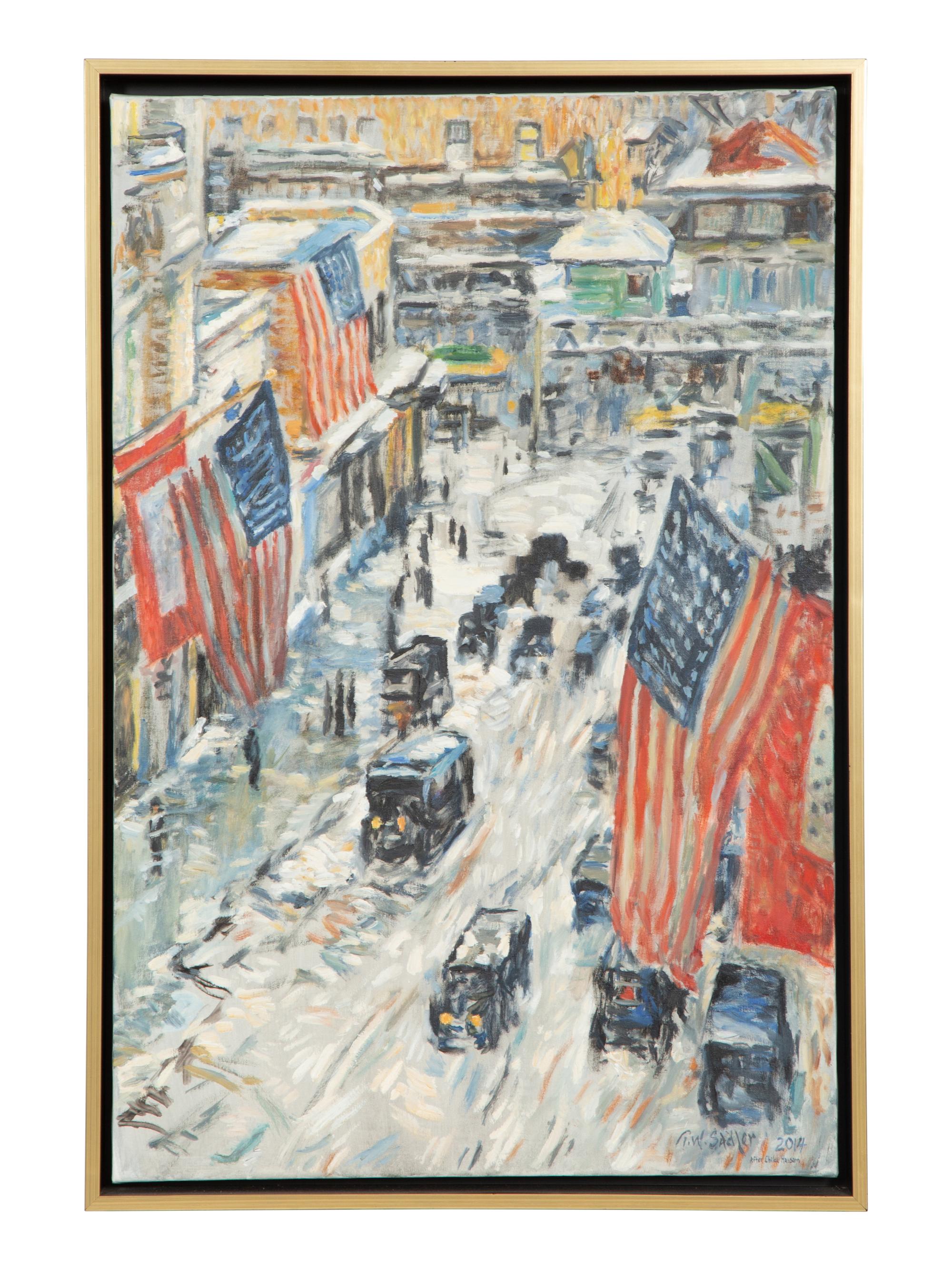 Flags, 57th Street (after Childe Hassam), 2014