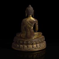 A Himalayan gilt copper alloy figure of Buddha Akshobhya 喜马拉雅铜鎏金阿閦佛造像 14th Century or earlier ???????