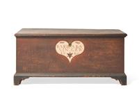 A Painted and Decorated Blanket Chest, probably Lancaster, Pennsylvania, Inscribed and Dated, "Barbara Singer 1824"