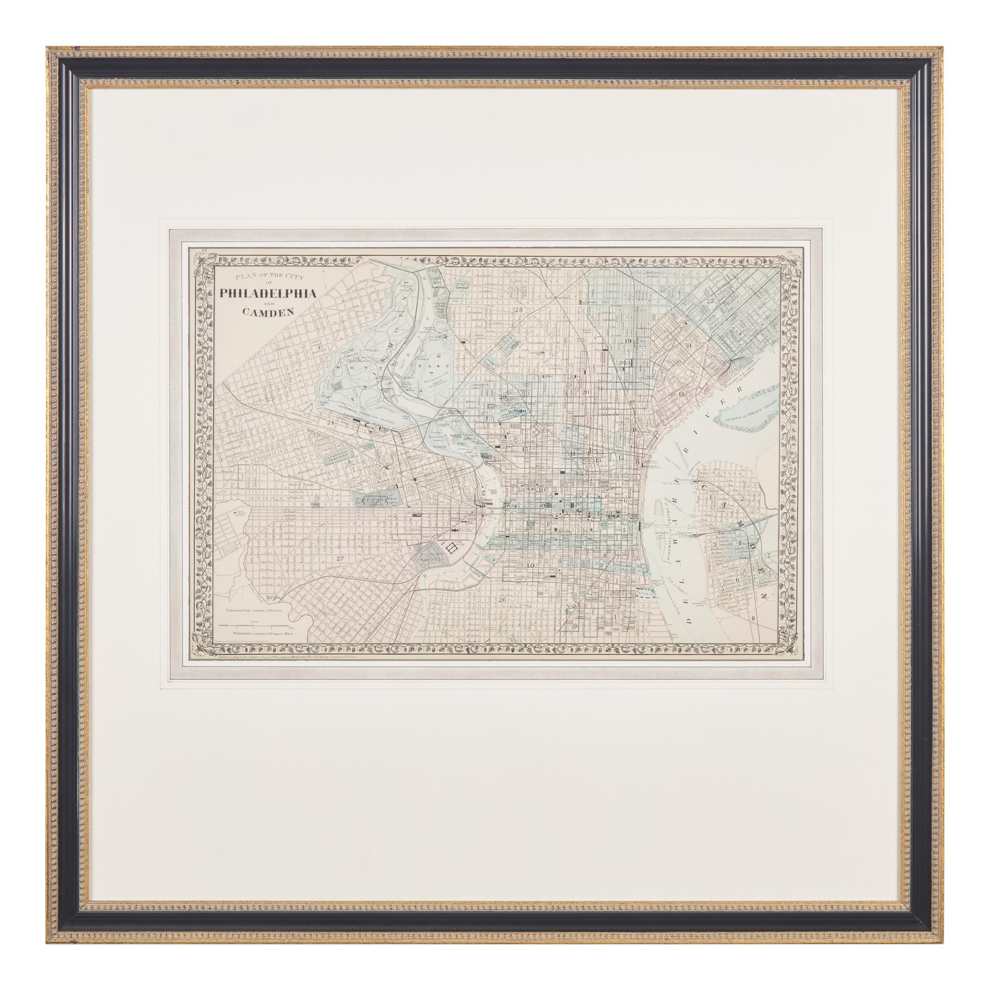 [Philadelphia] Group of 5 19th-20th century maps of Philadelphia