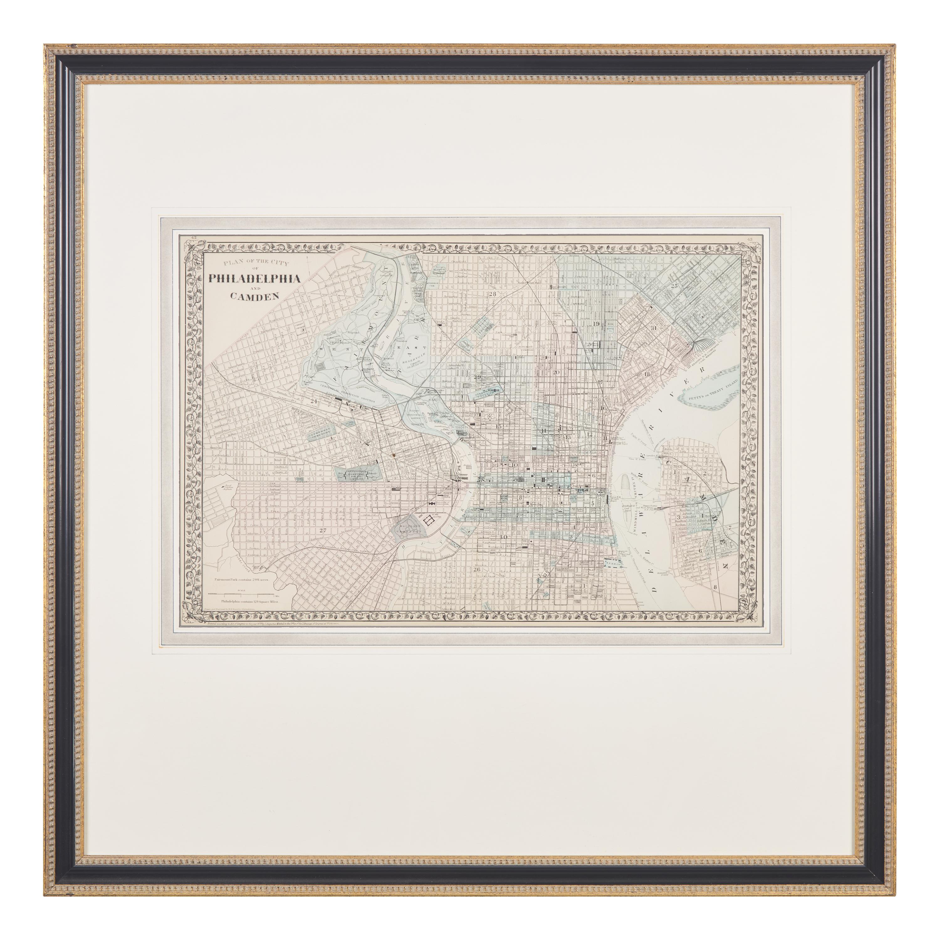 [Philadelphia] Group of 5 19th-20th century maps of Philadelphia