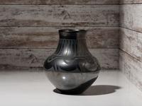 Blackware Pottery Jar, with Gunmetal Finish, July 1968