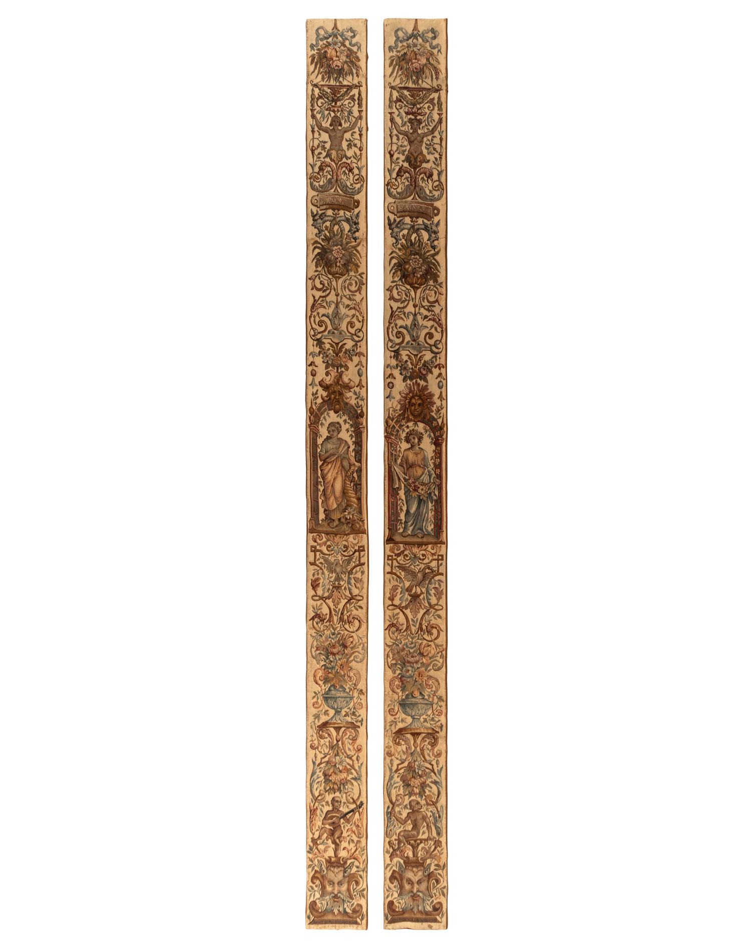 A Pair of Aubusson Tapestry Border Panels