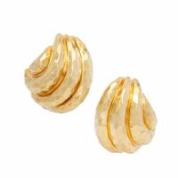 Henry Dunay, Hammered Yellow Gold Earrings