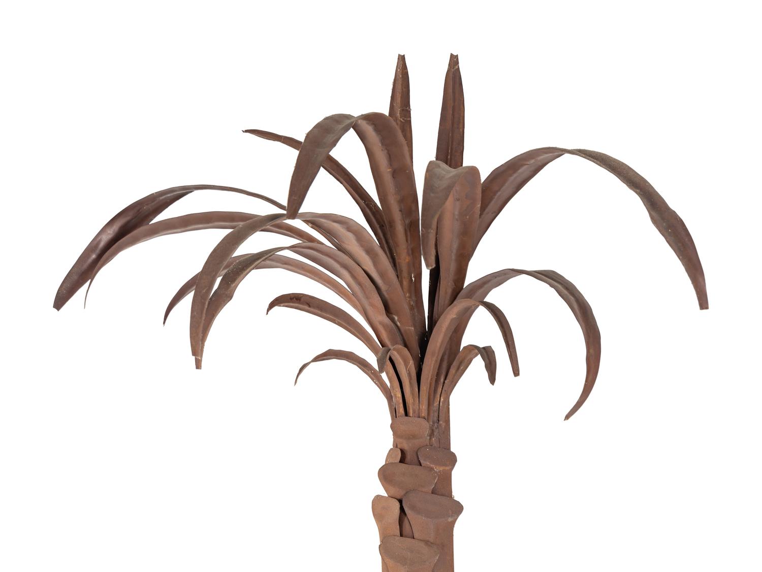 A Pressed Metal Palm Tree Appliqué in the Style of Serge Roche