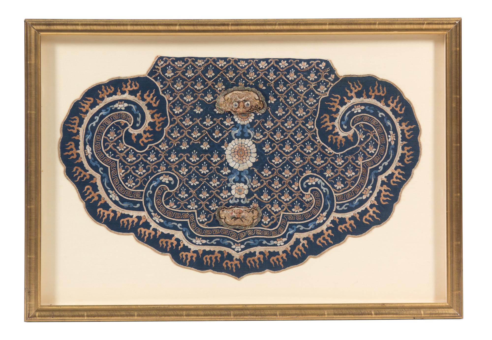 A Group of Four Gilt Framed Chinese Embroidered Panels Largest framed size 35 x 25 1/2 inches. — 19TH CENTURY