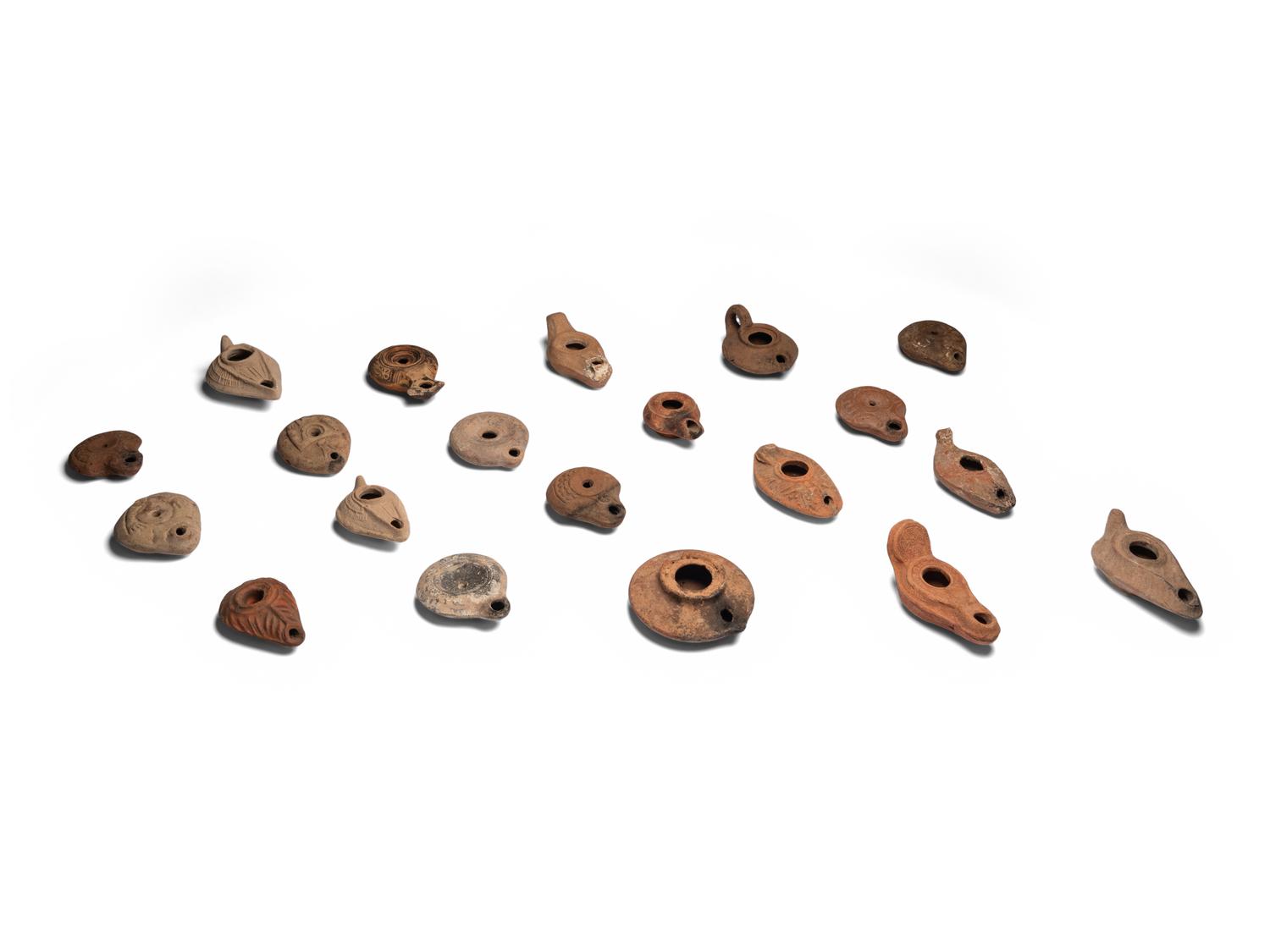Nineteen Greco-Roman Terracotta Oil Lamps