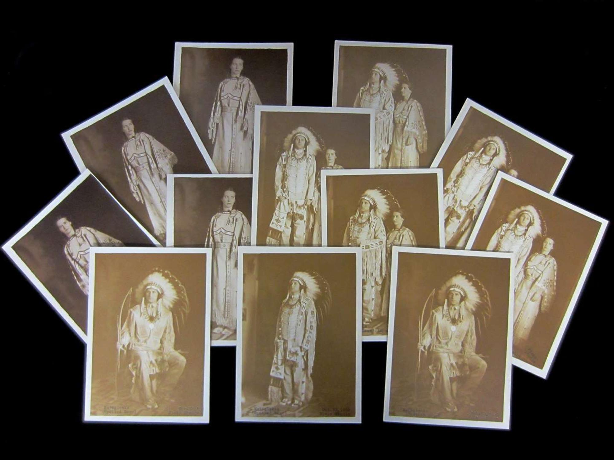Frank Bennett Fiske (1883-1952) portrait photographs of matogleska (spotted bear) and anpaowicahpi (morning star)