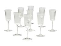 Nine Baccarat Brantome Wine Stems