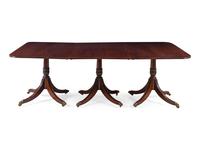 A Regency Style Mahogany Triple-Pedestal Extension Dining Table