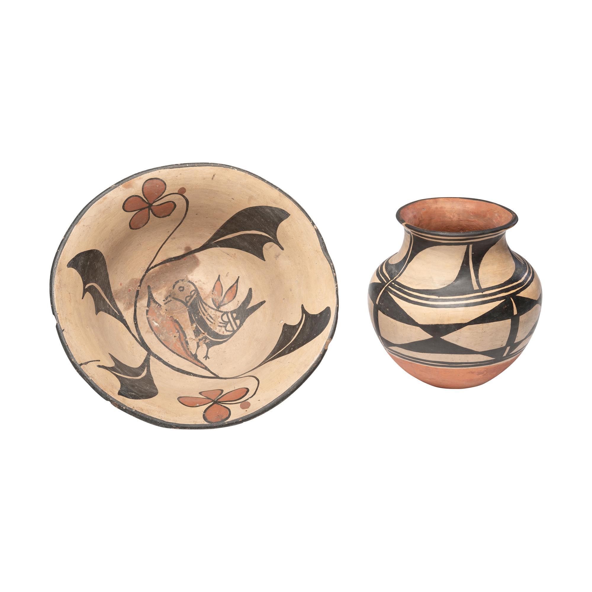 Kewa Pottery Bowl and Vase