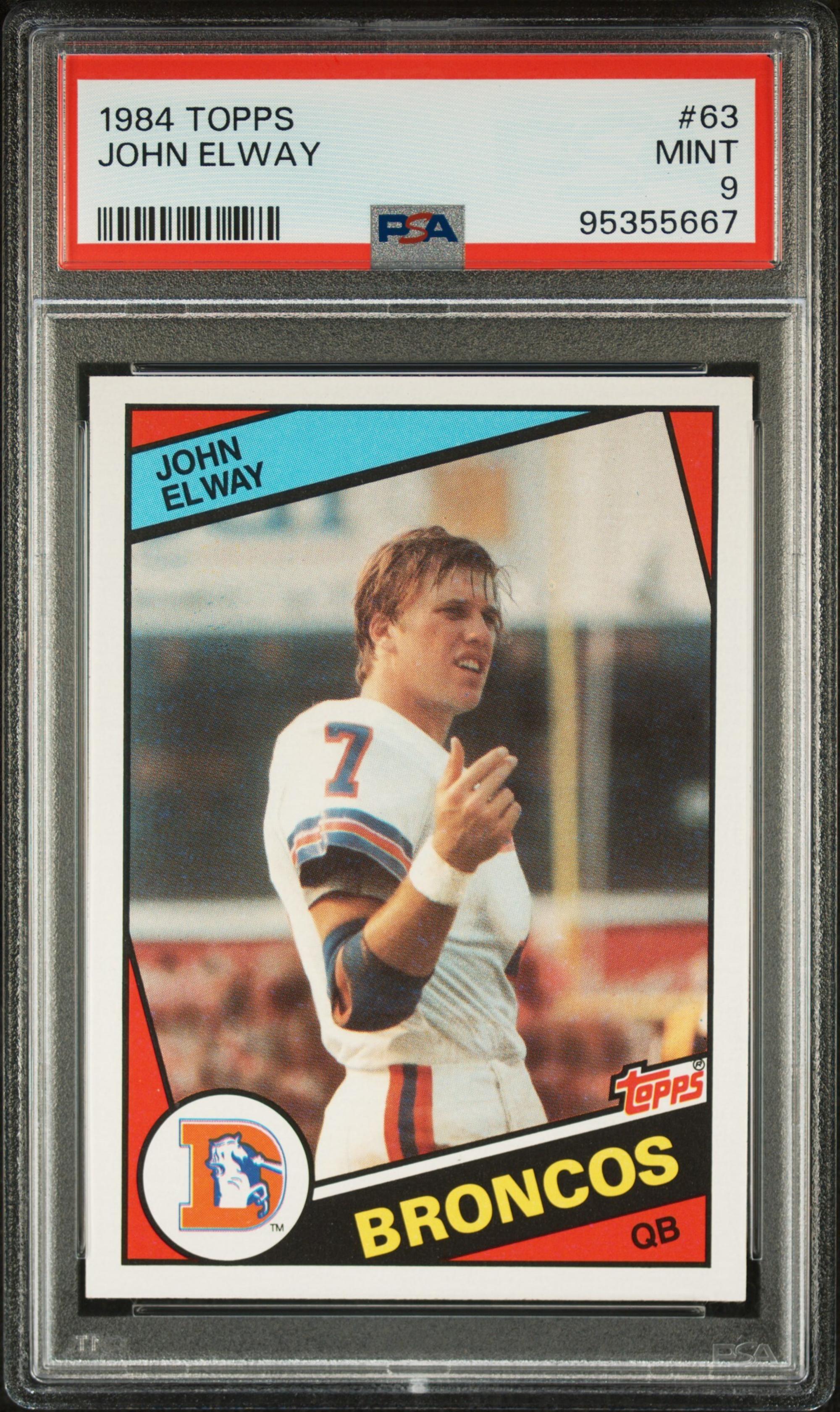 A 1984 Topps John Elway Rookie Football Card No. 53 (PSA 9 MINT)