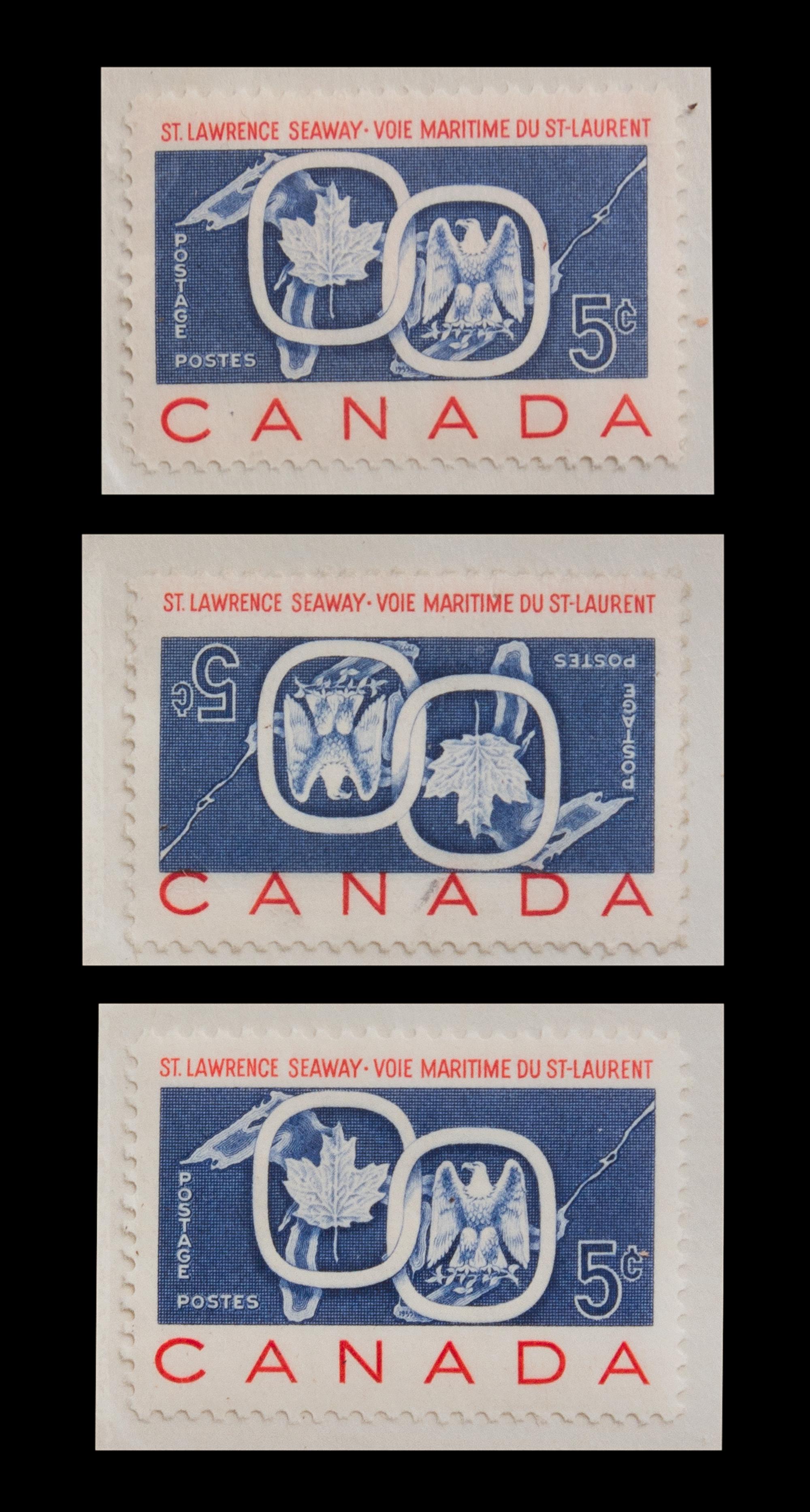 A Canada 1959 5-Cent St. Lawrence Seaway Center Invert — 387a