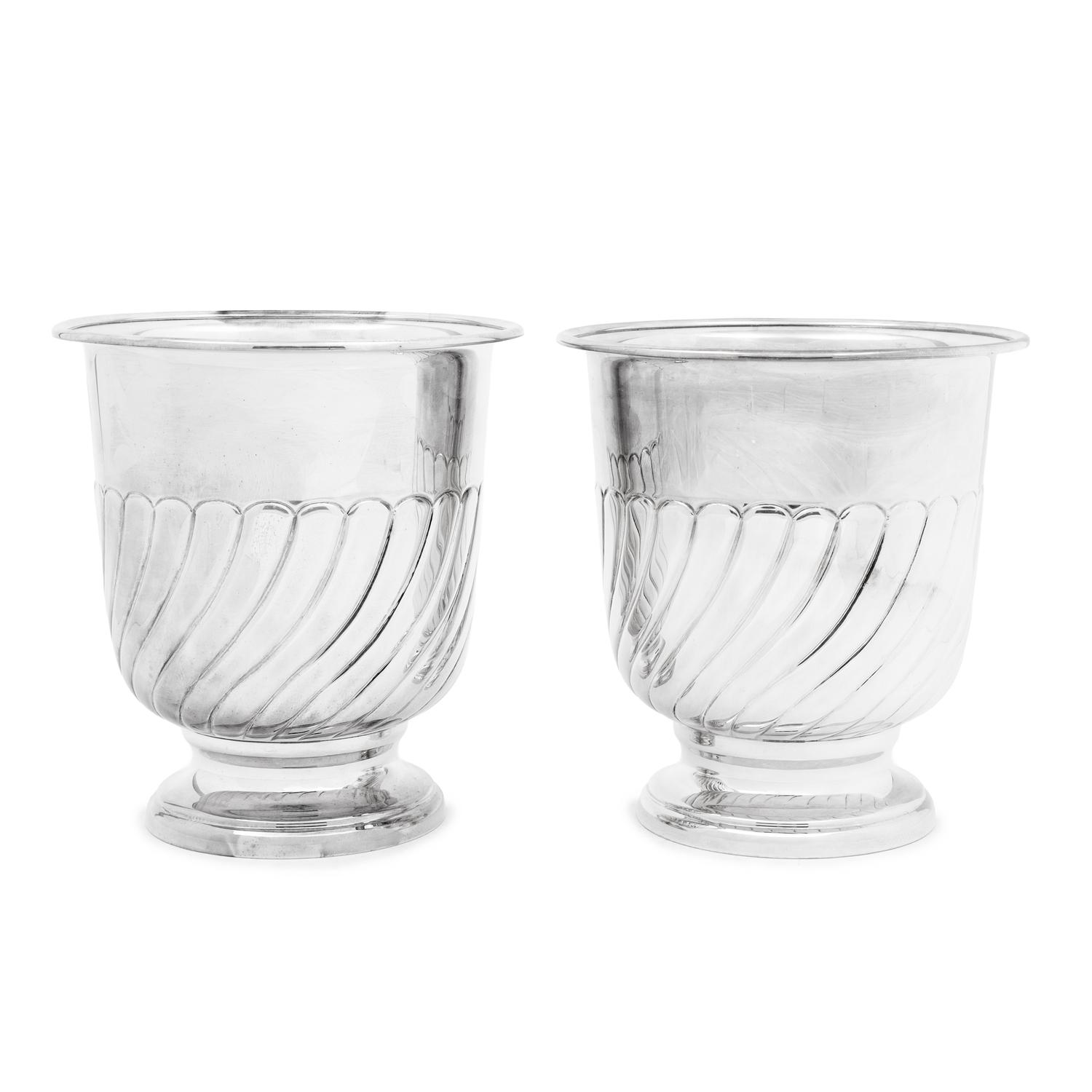 A Pair of Silver-Plate Wine Coolers
