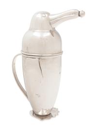 A Chromed Metal Penguin Cocktail Shaker
