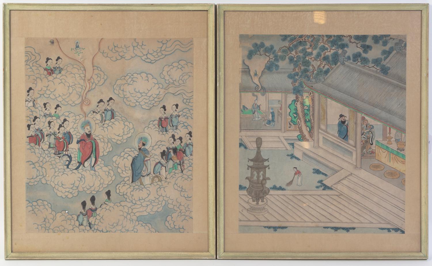 A Set of Seven Chinese Prints Height 14 1/2 x width 12 1/8 inches.