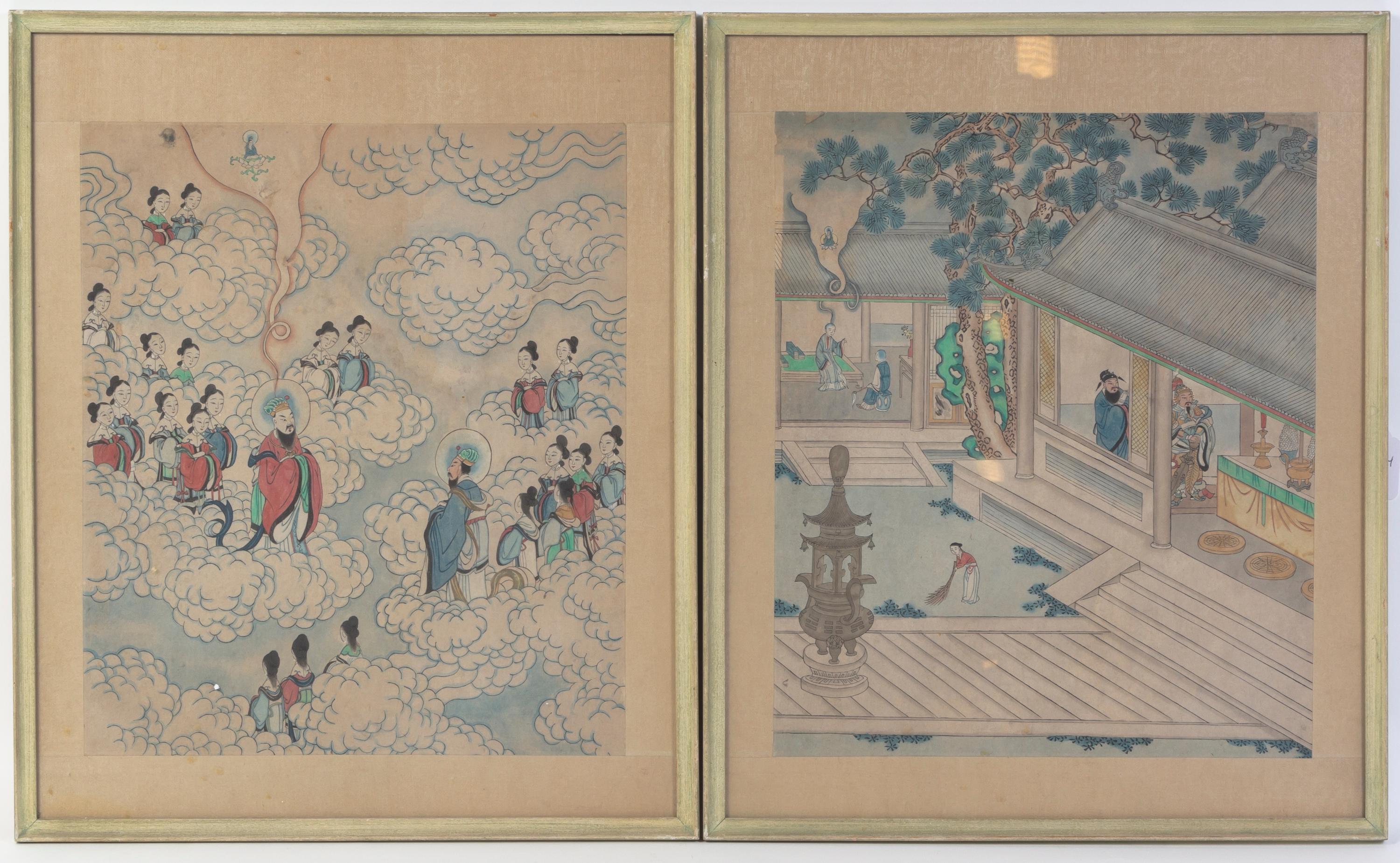 A Set of Seven Chinese Prints Height 14 1/2 x width 12 1/8 inches.