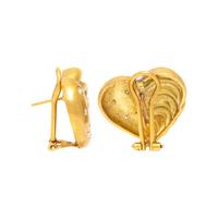YELLOW GOLD AND DIAMOND HEART EARRINGS