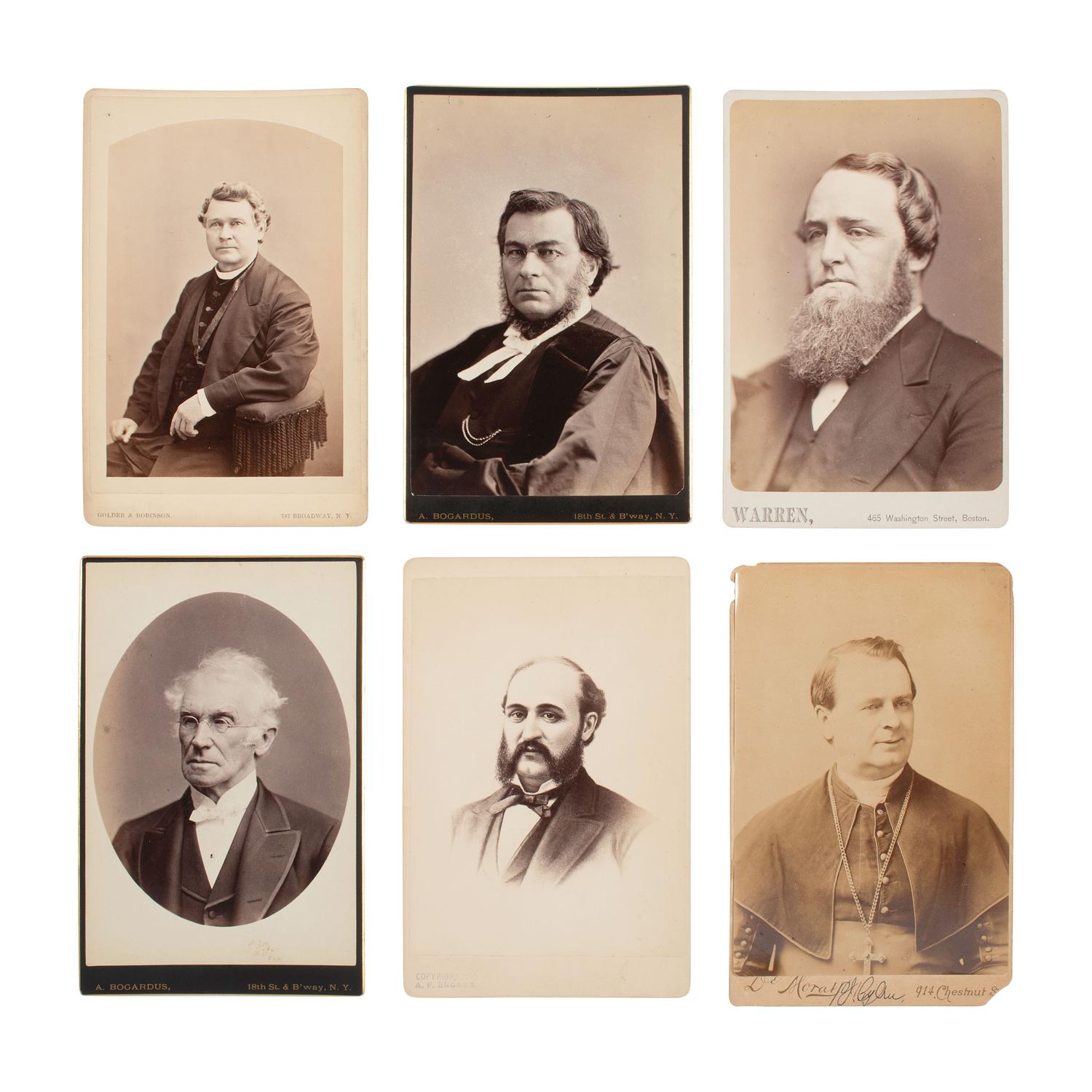 [Early Photography]. A group of 128 Items, including photographs of abolitionists, clergy, and academics.