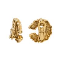 GREEK, YELLOW GOLD EARCLIPS