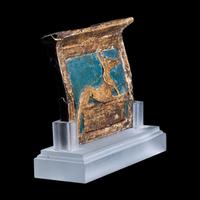 An Egyptian Enamel and Gilt Wood Anubis Pectoral