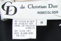 A Christian Dior Black Swiss Dot Cocktail Dress, Size 8.