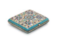 A Russian Silver-Gilt and Enamel Cigarette Case