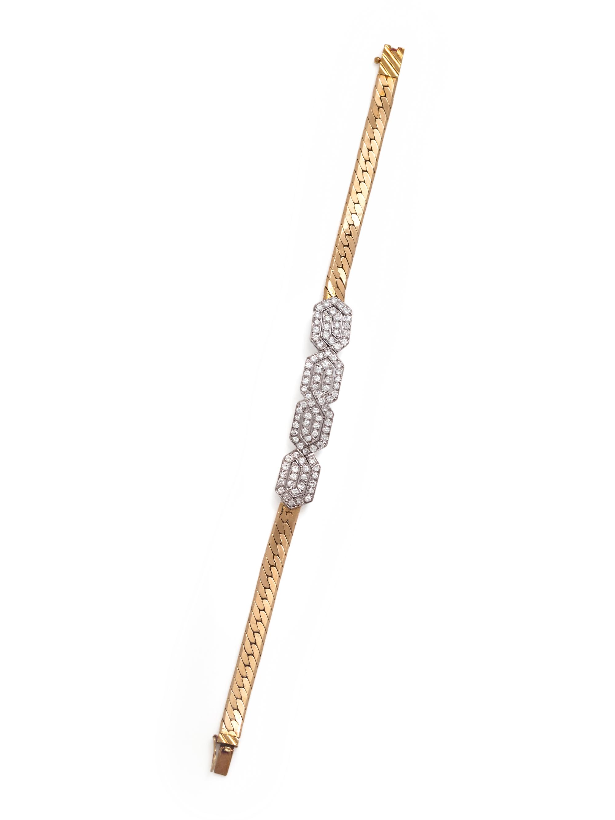 BICOLOR GOLD AND DIAMOND BRACELET