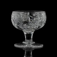 A Tuthill Intaglio-Cut Glass Punch Bowl with Eight Cups