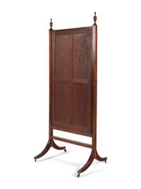 An Edwardian Mahogany Cheval Mirror