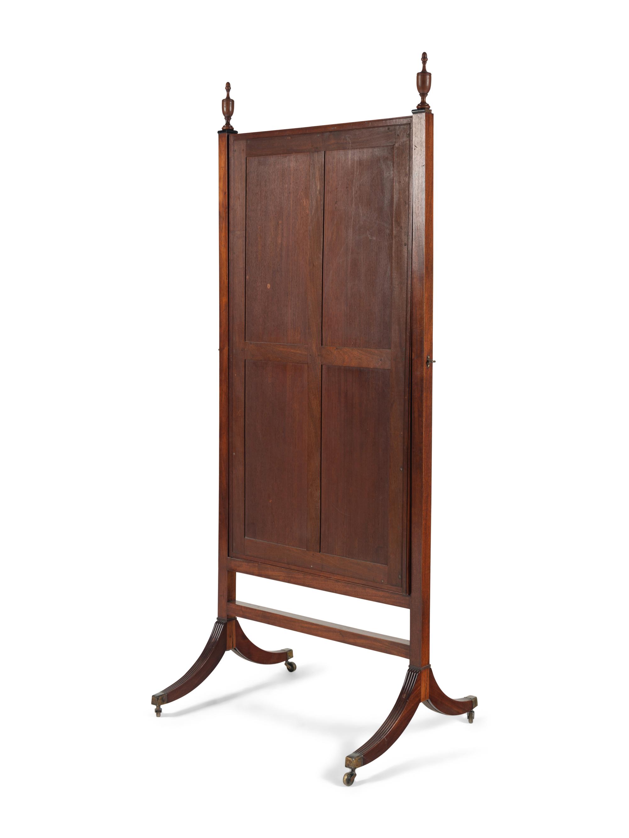 An Edwardian Mahogany Cheval Mirror