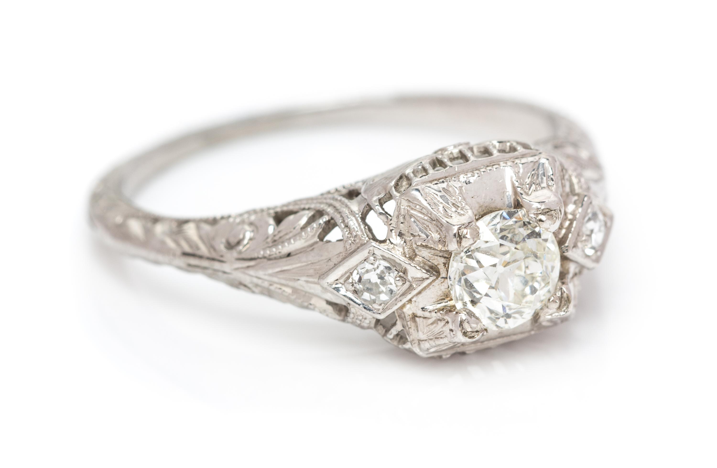 A White Gold and Diamond Ring, Circa 1925, 1.90 dwts.