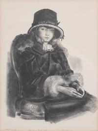 George Bellows, (American, 1882-1925), Anne in a Black Hat, 1923-4