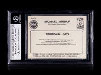 A 1986 Star Michael Jordan Set Break Basketball Card No. 9 Personal Data BGS 7 Near Mint.