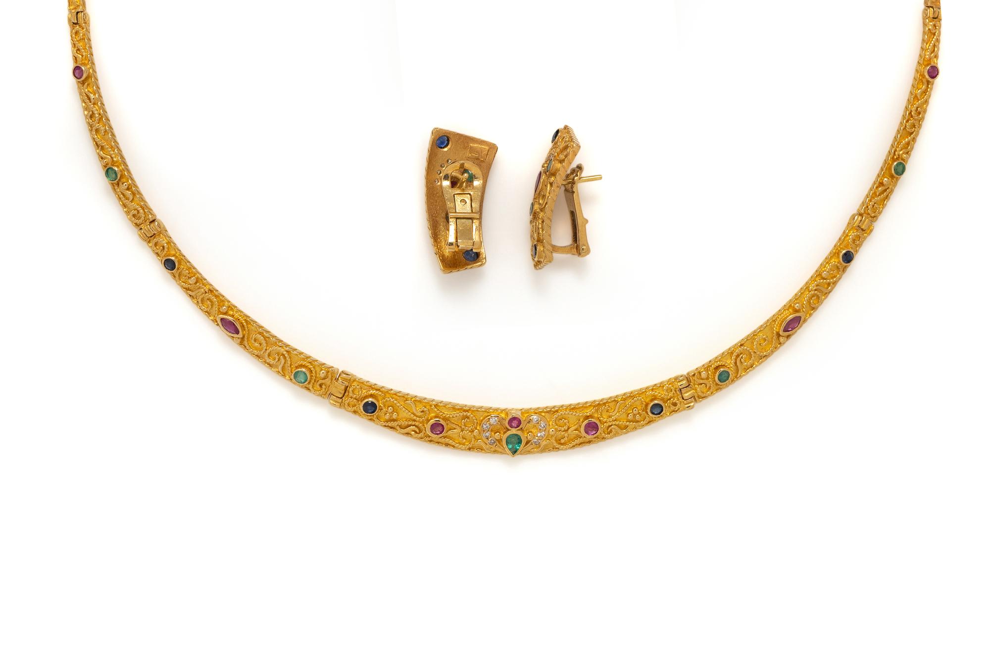 YELLOW GOLD, DIAMOND AND MULTIGEM SET