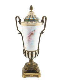 A Gilt Bronze Mounted Sèvres Porcelain Urn
