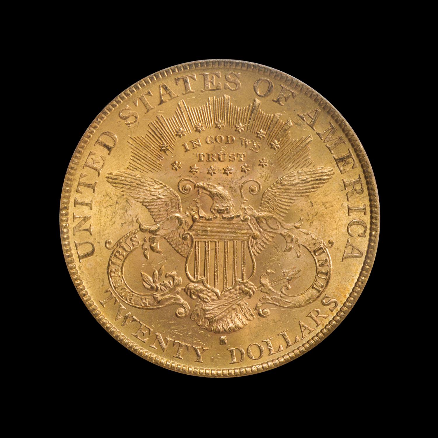 A United States 1892-S Liberty Head $20 Gold Coin