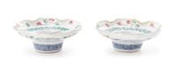 A Pair of Famille Rose Porcelain Plates. Diameter 3 3/4 inches.