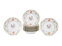 Eleven Chinese Export Porcelain Armorial Plates