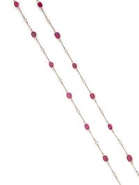 RUBY AND DIAMOND LONG CHAIN NECKLACE