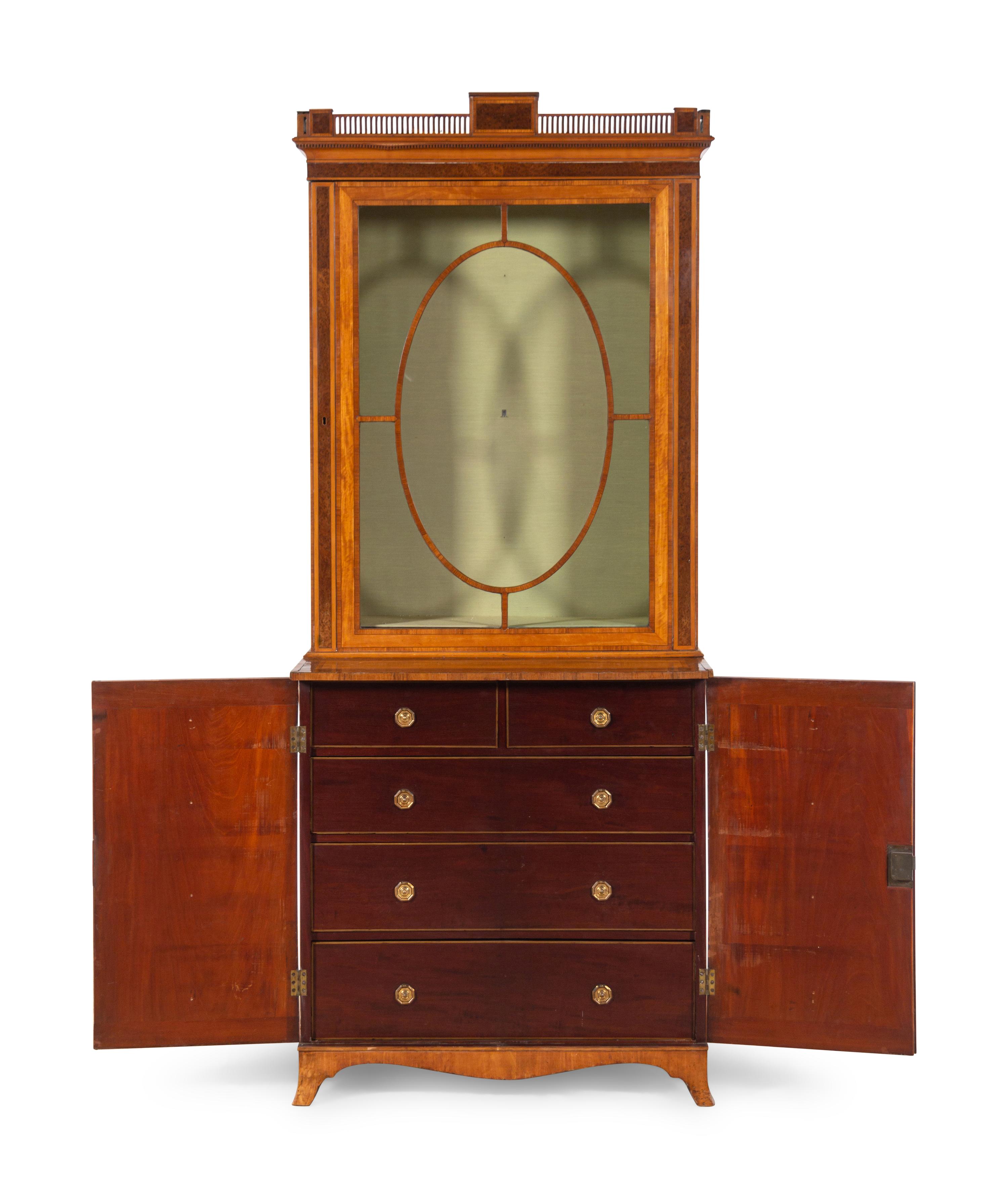 A George III Satinwood Vitrine Cabinet