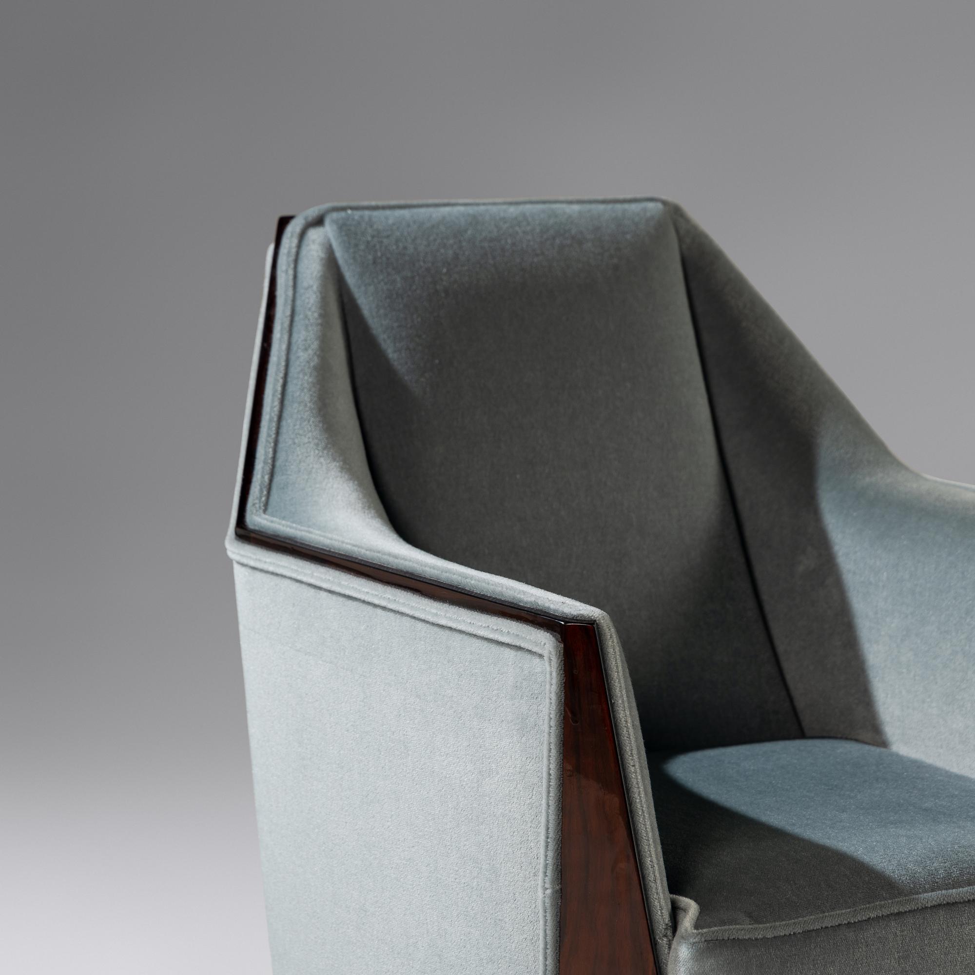 Pair of Hungarian Walnut Armchairs, c. 1940