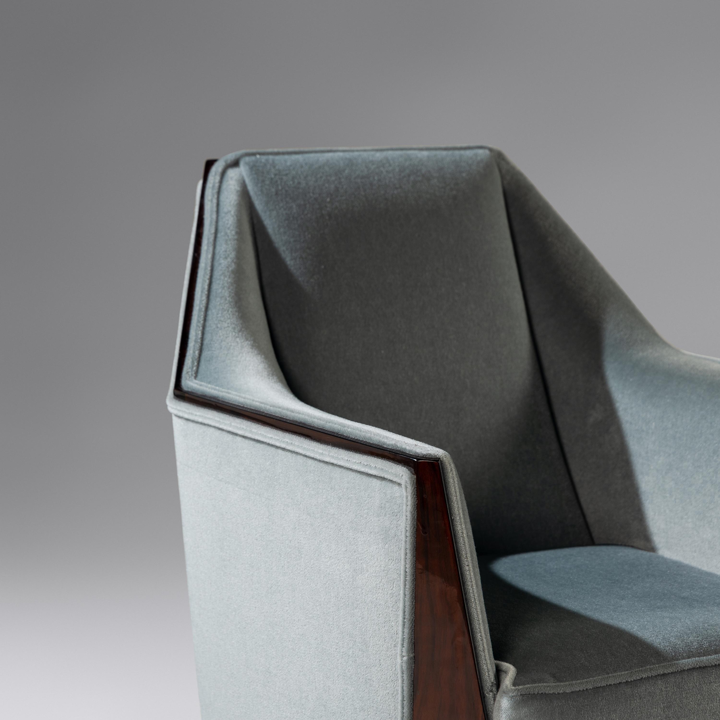 Pair of Hungarian Walnut Armchairs, c. 1940