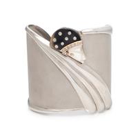 ERTÉ, STERLING SILVER, DIAMOND, ONYX AND MOTHER-OF-PEARL 'TEMPEST' CUFF BRACELET