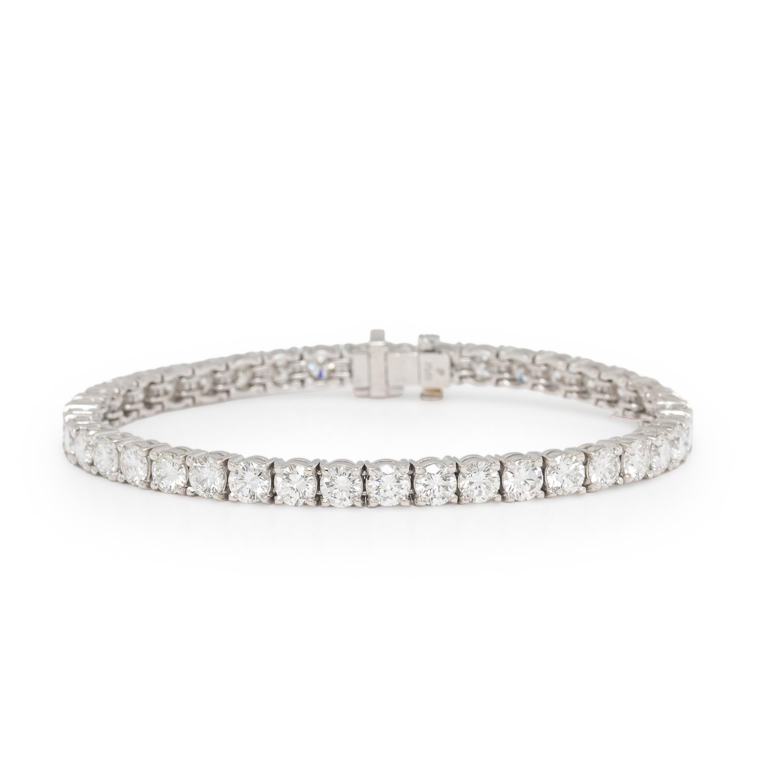 Diamond and Platinum Line Bracelet
