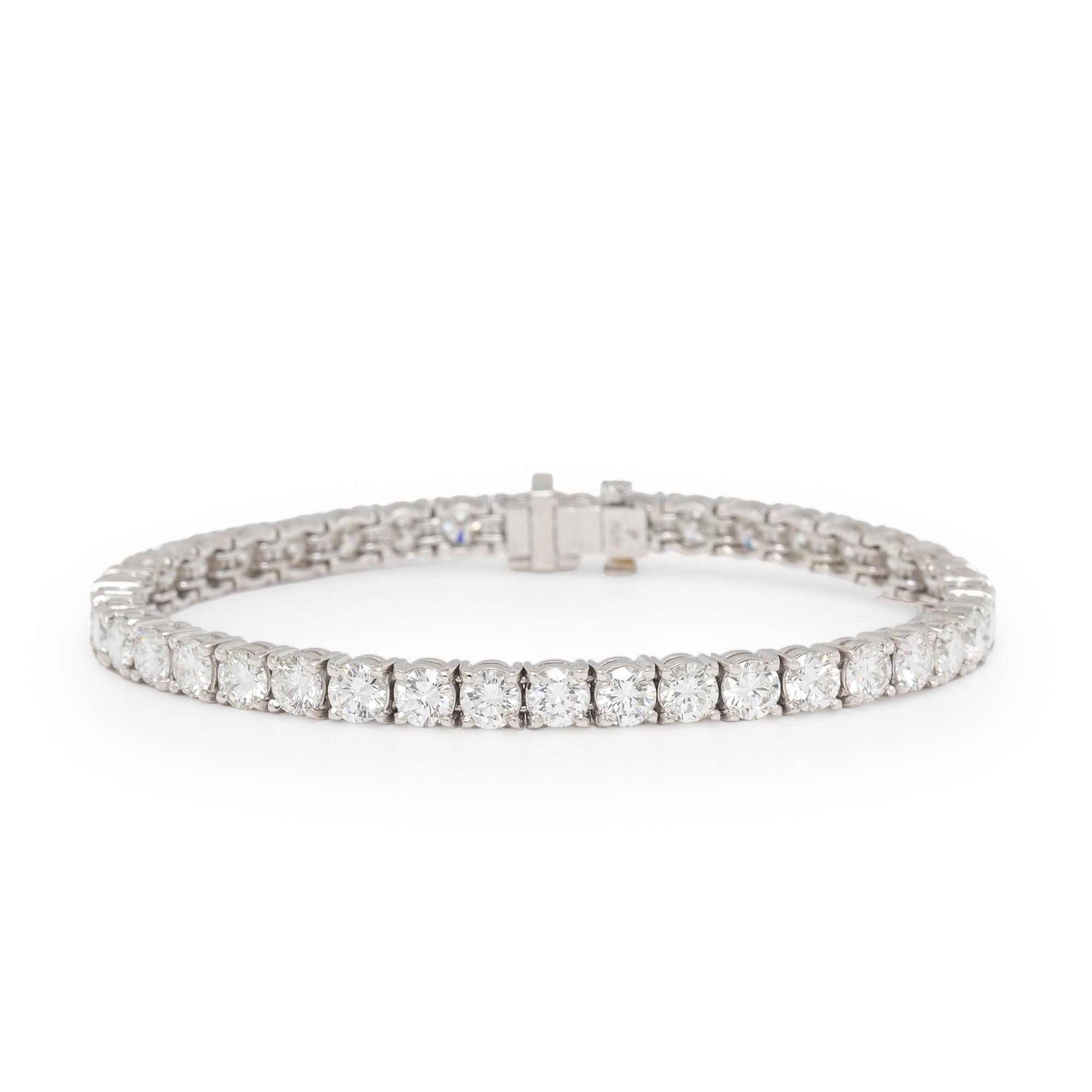 Diamond and Platinum Line Bracelet