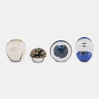 Paperweight together with Three Artists Unknown Paperweights