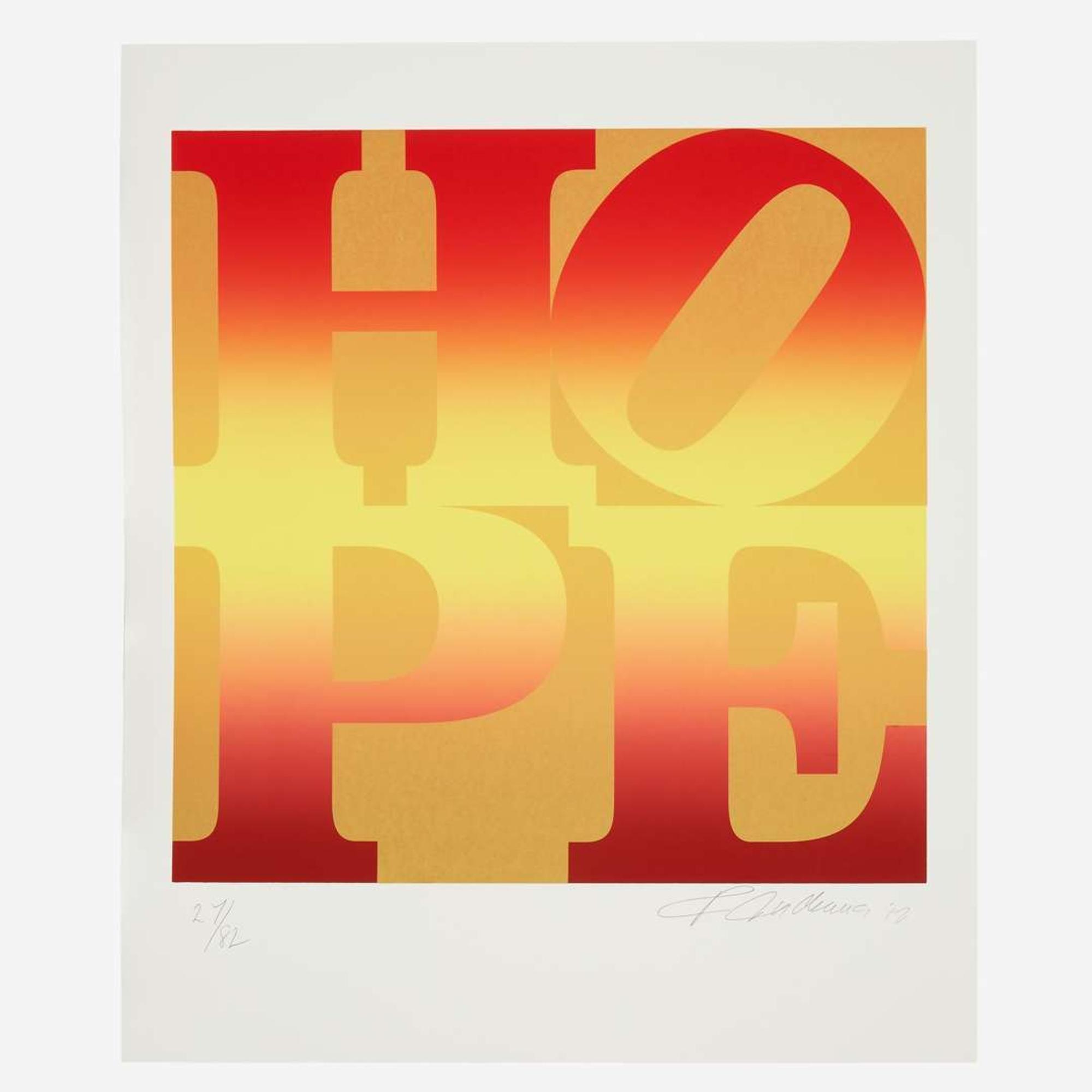 Robert Indiana (American, 1928-2018) Four Seasons of Hope (Gold)