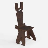 American School Gothic Style Center Table and Side Chair, USA, circa 1900